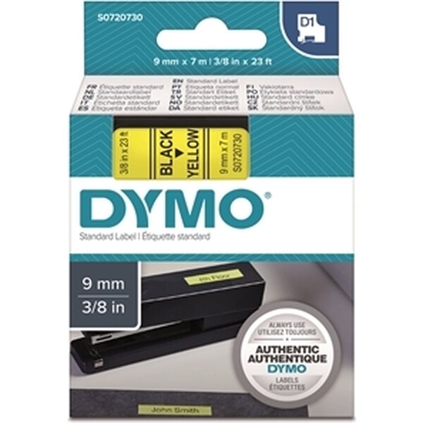 Tarrakasetti Dymo D1 40918 9mm keltainen/musta